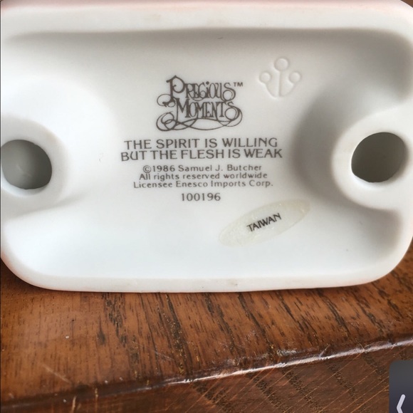 precious moments the spirit is willing but the flesh is weak porcelain figurine - Picture 2 of 3